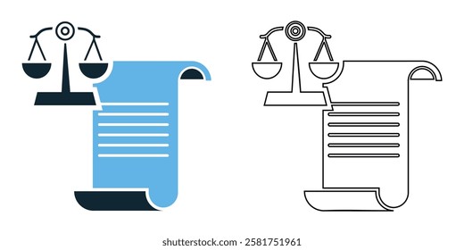 law script icon vector, law firms, contracts, legal services, judiciary, and official legal documents pictogram symbol ui and ux design, glyphs and stroke line