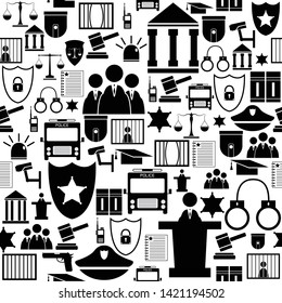law seamless pattern background icon.