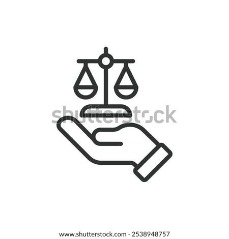 Law services icon in line design. Law, services, legal, attorney, justice, court, lawyer on white background vector. Law services editable stroke icon