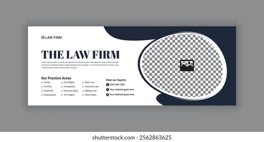 Law Services Social Media Banner Design or Law Consulting Online Banner Template and Flat Law Firm Advertising web banner and Horizontal banner template