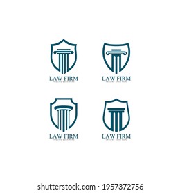 Law shield logo vector icon illustration design 