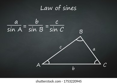 law of sines on chalkboard vector