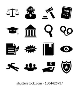 law solid icons vector design