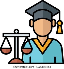 Law Student concept vector color icon design, Law Firm and Legal institutions Stock illustration