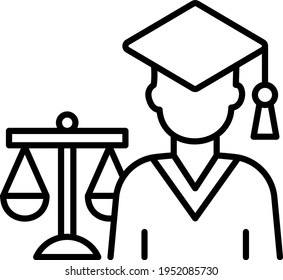 Law Student Concept Vector Icon Design, Law Firm And Legal Institutions Stock Illustration, Juris Doctor Symbl