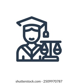 Ícone do estudante de Direito do Vetor