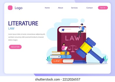 Law studies. Stack of books, open book and judge gavel vector