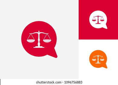 Law Talk Logo Template Design Vector, Emblem, Design Concept, Creative Symbol, Icon