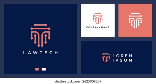circuito de design de logotipo de tecnologia legal
