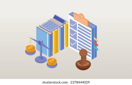 law textbook.on white background.3D design.isometric vector design Illustration.