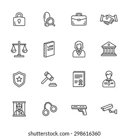 Law thin line icons