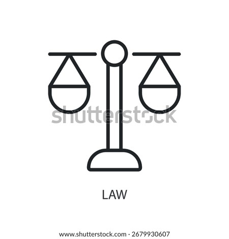Law thin line vector icons.