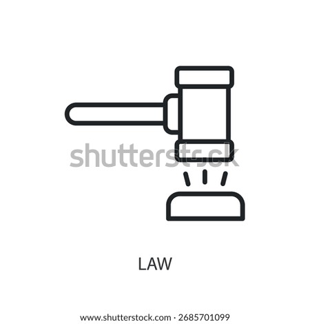 Law thin line vector icons.