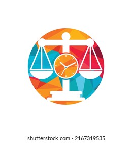 Gesetzliche Zeit Vektorlogo-Design. Skalieren Sie mit dem Vektorsymbol-Logo-Design der Uhr.	
