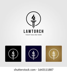 law and torch symbol on the logo, simply color and style logo