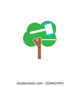 Law Tree Logo Icon Design