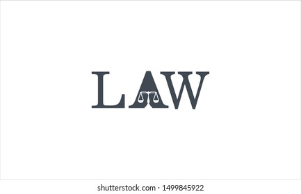 Law typographic logo with scale