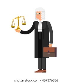 Law Vector detailed character the judge. Law cool flat illustration