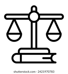 Diseño de iconos de línea de vector de ley