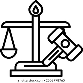 Law Vector Line Icon Design