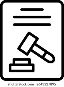 Diseño de íconos de línea de Vector de ley