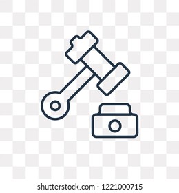 Law vector outline icon isolated on transparent background, high quality linear Law transparency concept can be used web and mobile