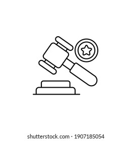 Law vector outline icon style illustration. EPS 10 file