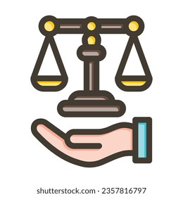 Law Vector Thick Line Filled Colors Icon For Personal And Commercial Use.
