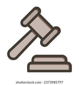 Law Vector Thick Line Filled Colors Icon For Personal And Commercial Use.
