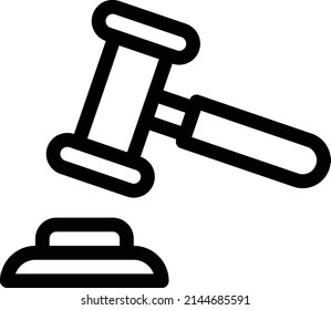 icono de línea delgada del vector de ley 