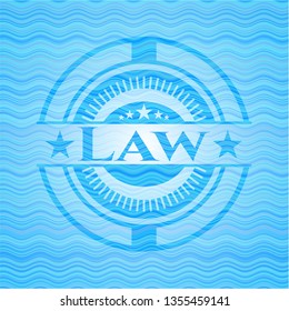 Law water concept style badge.