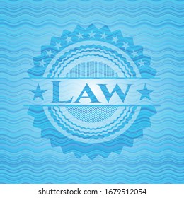 Law water emblem. Vector Illustration. Detailed.