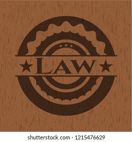 Law wood emblem. Retro