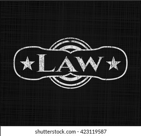 Law written with chalkboard texture