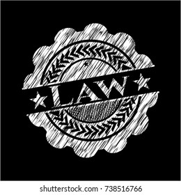 Law written with chalkboard texture