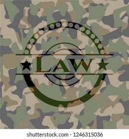 Law written on a camouflage texture