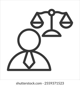 Law Yer Outline Icon Vector Illustration