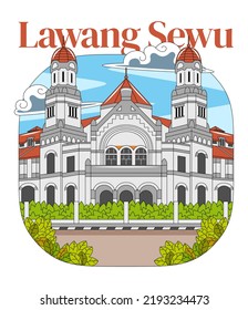 Lawang Sewu in Vector Illustration