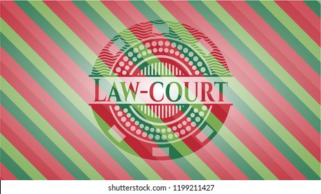 Law-court christmas colors emblem.