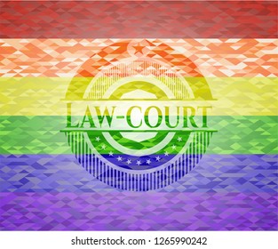Law-court lgbt colors emblem 