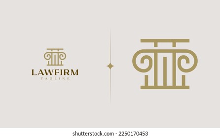 Lawfirm Simple Line Logo Template. Universal creative premium symbol. Vector illustration. Creative Minimal design template. Symbol for Corporate Business Identity