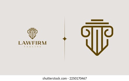 Plantilla de logotipo de línea simple de abogados. Símbolo universal creativo premium. Ilustración vectorial. Plantilla de diseño Mínimo Creativo. Símbolo de identidad empresarial