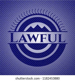 Lawful emblem with denim high quality background