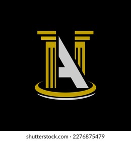 lawful and modern simple logo with initials A and N