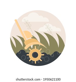 Lawn aeration abstract concept vector illustration. Restore lawn, overseeding service, absorb air and water, grass fertilization, aeration machine, garden maintenance, landscape abstract metaphor.