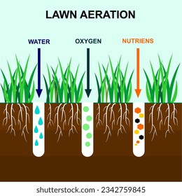 lawn aeration with colourfull text