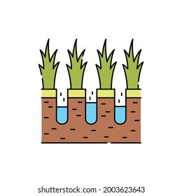 Lawn aeration сolor line icon. Garden service. Pictogram for web page, mobile app, promo. UI UX GUI design element. Editable stroke.