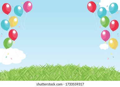 Vector de ilustración del jardín y globo