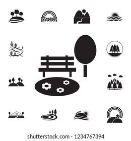 lawn and bench icon. Detailed set of landscapes icons. Premium graphic design. One of the collection icons for websites, web design, mobile app