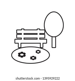 lawn and bench icon. Element of Landscape for mobile concept and web apps icon. Outline, thin line icon for website design and development, app development